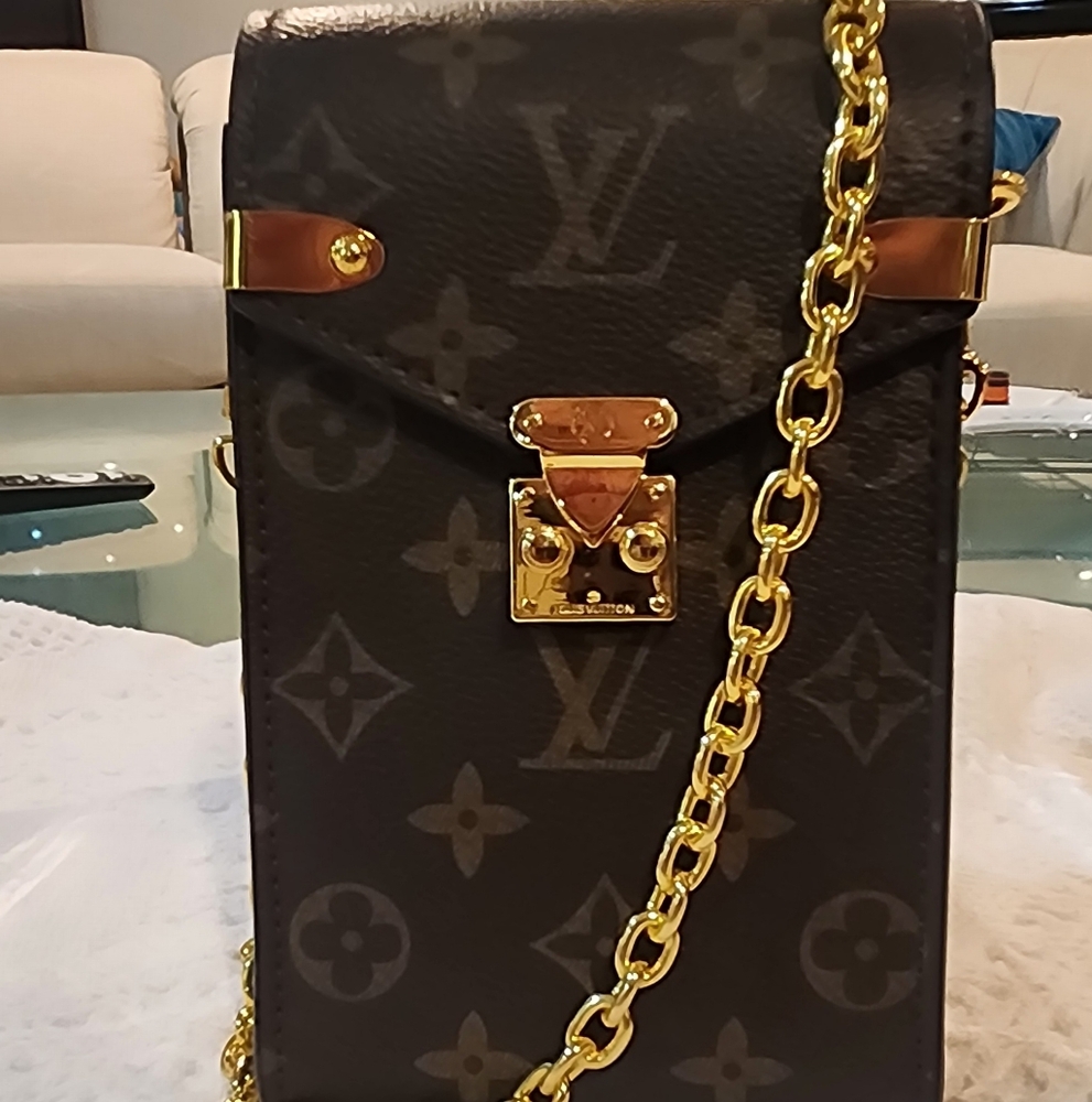 Crossbody Monogram Bag with Gold Chain